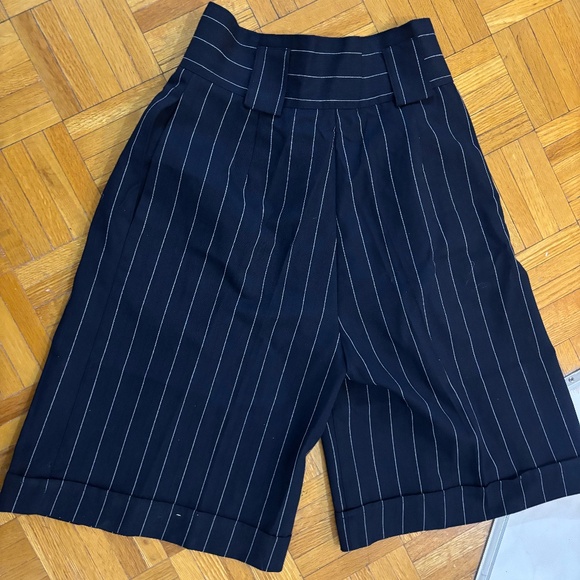 Vintage 80s pinstripes culottes feels like wool * accepting offers - Picture 2 of 8